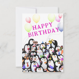 Tarjeta de cumpleaños Penguins