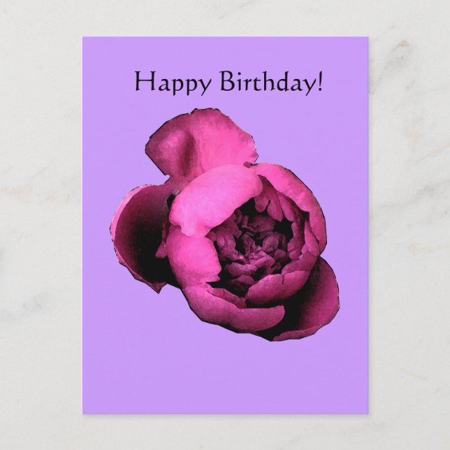 Tarjeta de cumpleaños Peony (Anverso)