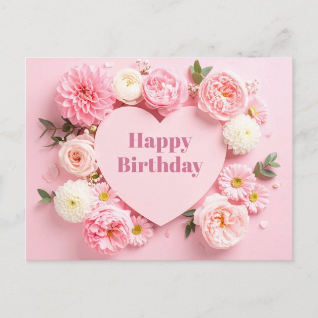 Tarjeta de cumpleaños Peony (Anverso)