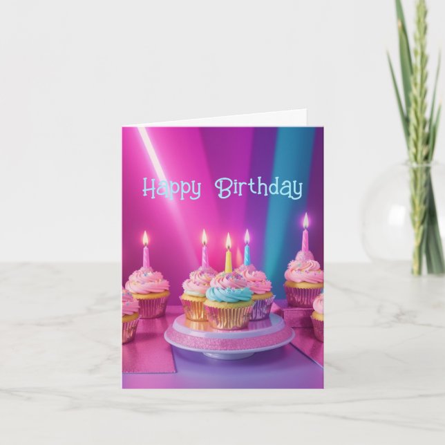 Tarjeta de cumpleaños pequeña, de 4" x 5,6" (Anverso)