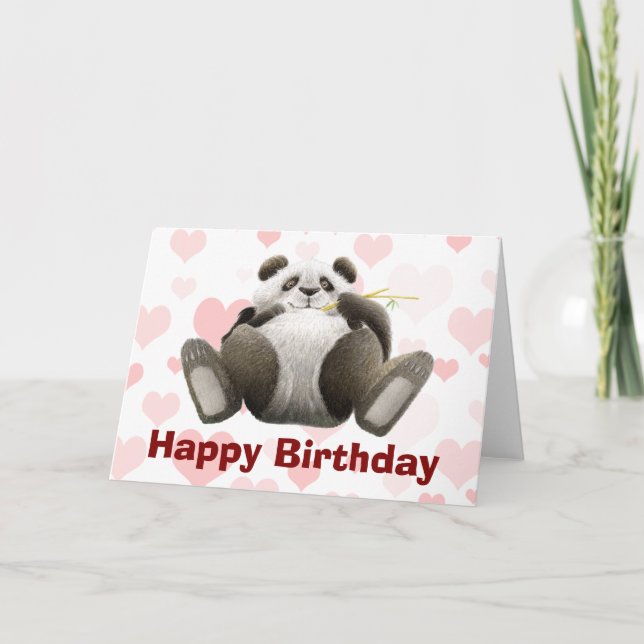 Tarjeta de cumpleaños perezosa de la panda (Anverso)