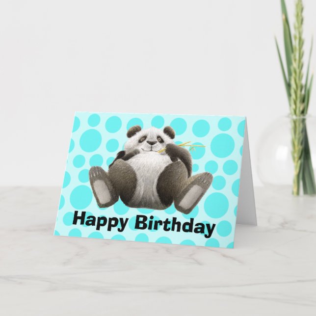 Tarjeta de cumpleaños perezosa de la panda (Anverso)