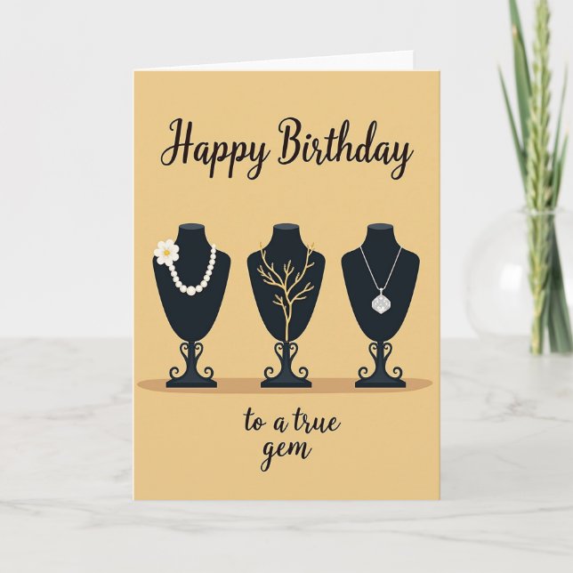 Tarjeta de cumpleaños perla florece elegante (Anverso)