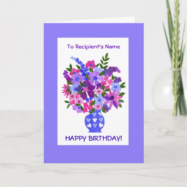 Tarjeta de cumpleaños personalizable - Bouquet (Anverso)