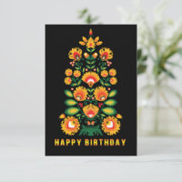 Tarjeta de cumpleaños personalizable con folklore