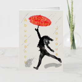Tarjeta de cumpleaños personalizable de niña con p