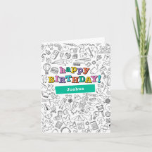 tarjeta de cumpleaños personalizable Guay Coloring