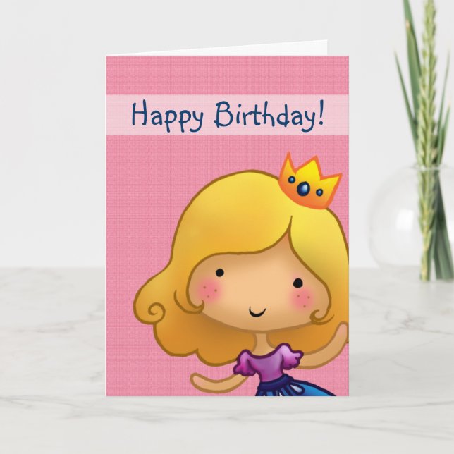 tarjeta de cumpleaños personalizable para princesa (Anverso)