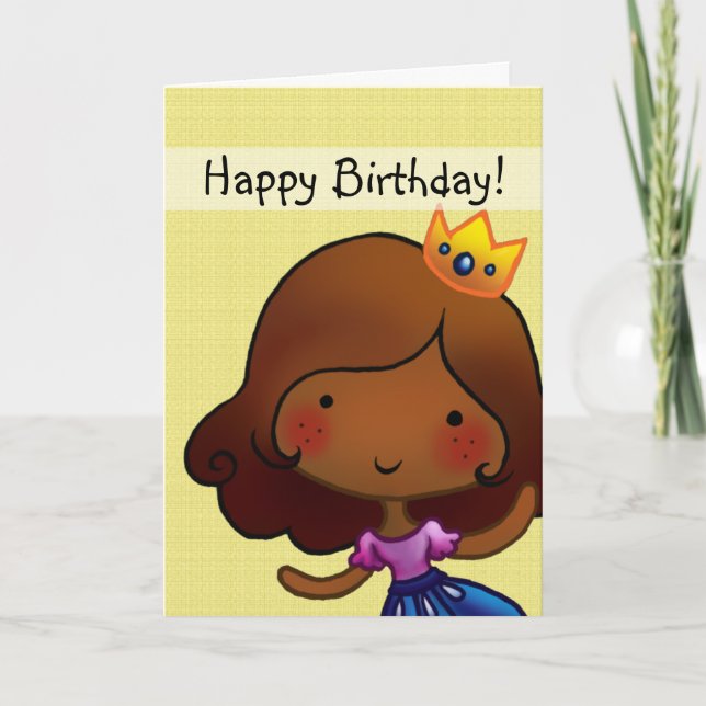 tarjeta de cumpleaños personalizable para princesa (Anverso)