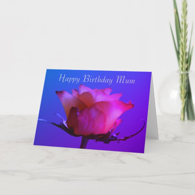 Tarjeta de cumpleaños personalizable rosa rosa (Anverso)