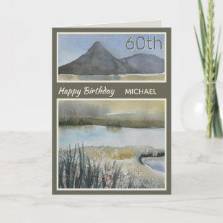 Tarjeta de cumpleaños personalizada 60th Mountain 