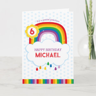 Tarjeta de cumpleaños personalizada arcoíris para 