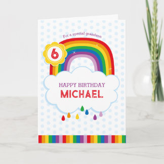 Tarjeta de cumpleaños personalizada arcoíris para
