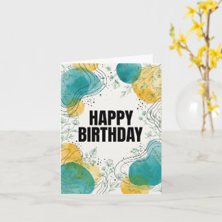 Tarjeta de cumpleaños personalizada azul verdoso y