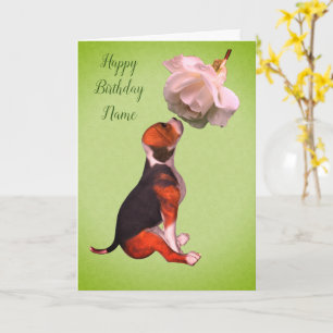 Tarjeta de cumpleaños personalizada Beagle Puppy R