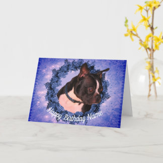 Tarjeta de cumpleaños personalizada Boston Terrier