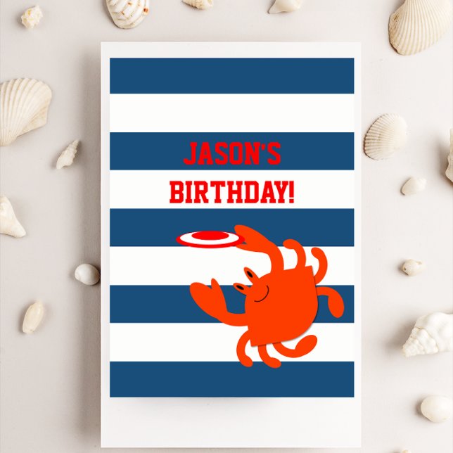 Tarjeta de cumpleaños personalizada cangrejo (Subido por el creador)