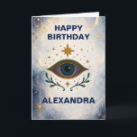 Tarjeta de cumpleaños personalizada celestial simp<br><div class="desc">Listo para personalizar con tus propios detalles.</div>