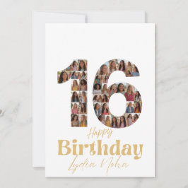 Tarjeta de cumpleaños personalizada con collage de