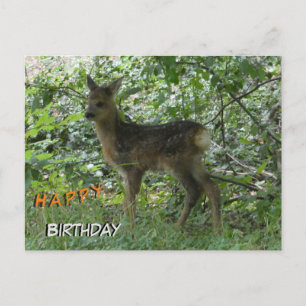 Tarjeta de cumpleaños personalizada con corzo lind