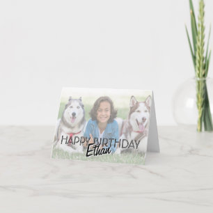 Tarjeta de cumpleaños personalizada con foto moder