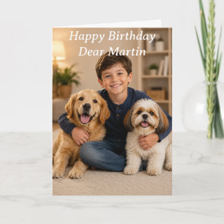Tarjeta de cumpleaños personalizada con foto y nom
