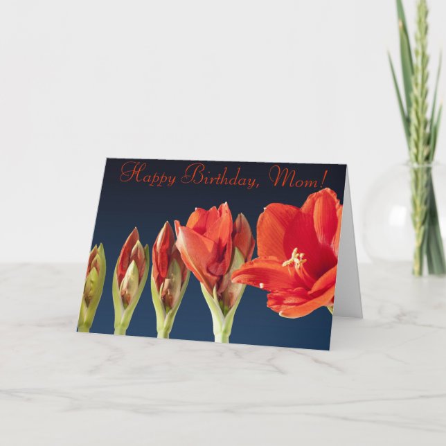 Tarjeta de cumpleaños personalizada con gladiolos  (Anverso)