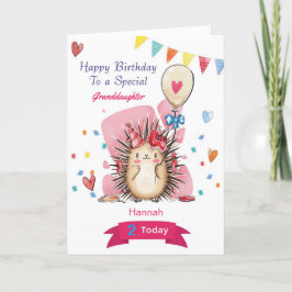 Tarjeta de cumpleaños personalizada Cute Hedgehog