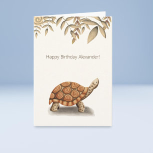 Tarjeta de cumpleaños personalizada Cute Tortoise 