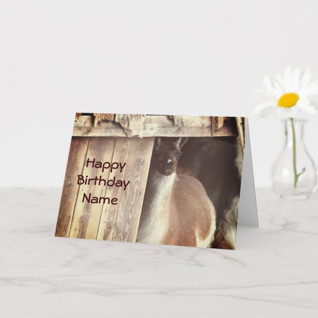 Tarjeta de cumpleaños personalizada de animal de g (Planta pequeña)