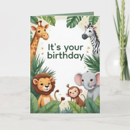 Tarjeta de cumpleaños personalizada de animales de