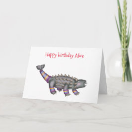 Tarjeta de cumpleaños personalizada de Ankylosauro