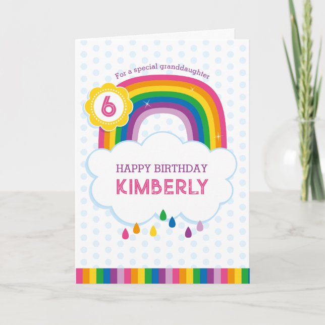 Tarjeta de cumpleaños personalizada de arcoiris ro (Anverso)