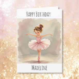 Tarjeta de cumpleaños personalizada de bailarina +