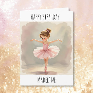 Tarjeta de cumpleaños personalizada de bailarina +