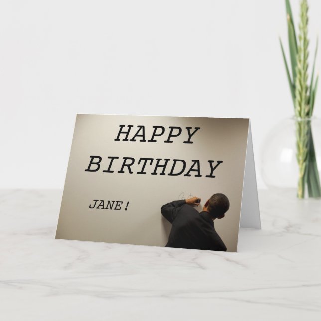 Tarjeta de cumpleaños personalizada de Barack (Anverso)