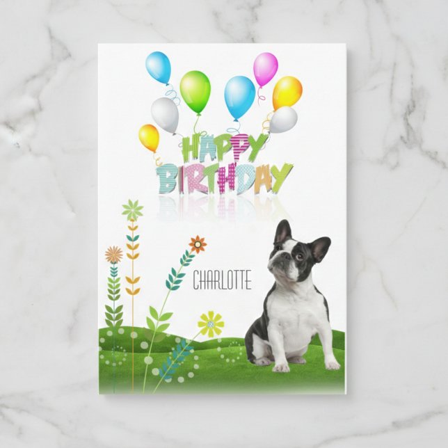 Tarjeta de cumpleaños personalizada de Boston Terr (Whimsical wishes for dogs.)