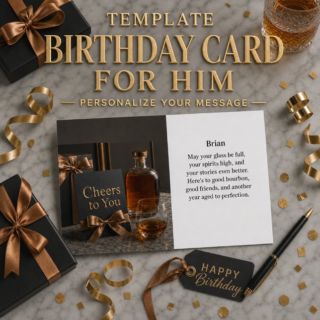 Tarjeta de cumpleaños personalizada de bourbon par (Subido por el creador)
