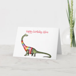 Tarjeta de cumpleaños personalizada de Brontosauru