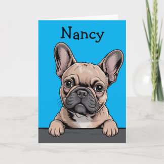 Tarjeta de Cumpleaños Personalizada de Bulldog Fra