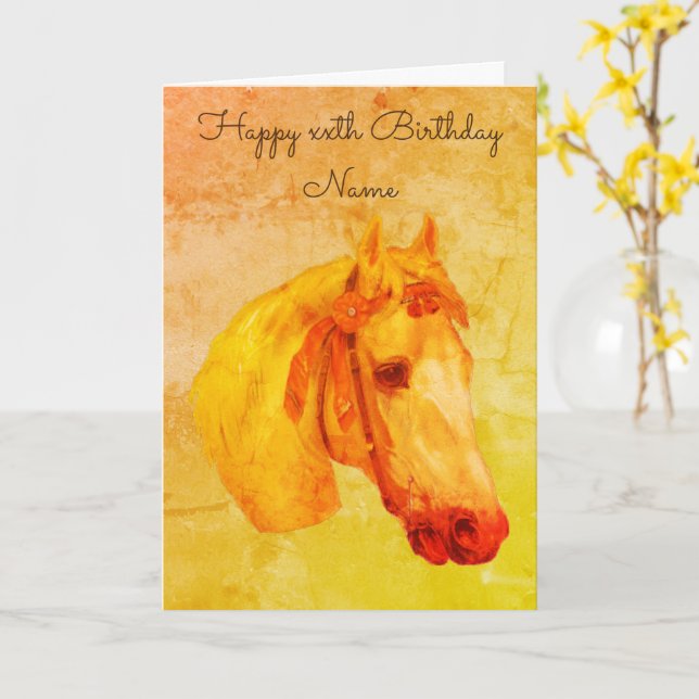 Tarjeta de cumpleaños personalizada de Cabeza de C (flor amarilla)