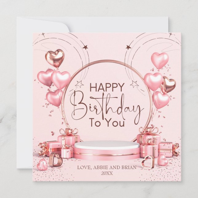 Tarjeta de cumpleaños personalizada de celebración (Anverso)