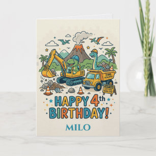 Tarjeta de cumpleaños personalizada de construcció
