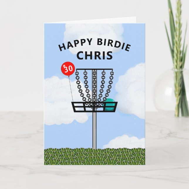 Tarjeta de cumpleaños personalizada de Disc Golf (Anverso)