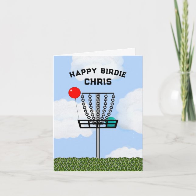 Tarjeta de cumpleaños personalizada de Disc Golf (Anverso)