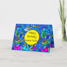 Tarjeta de cumpleaños personalizada de dragón para