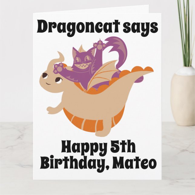 Tarjeta de cumpleaños personalizada de Dragoncat d (Anverso)