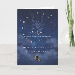 Tarjeta de cumpleaños personalizada de Escorpio Zo