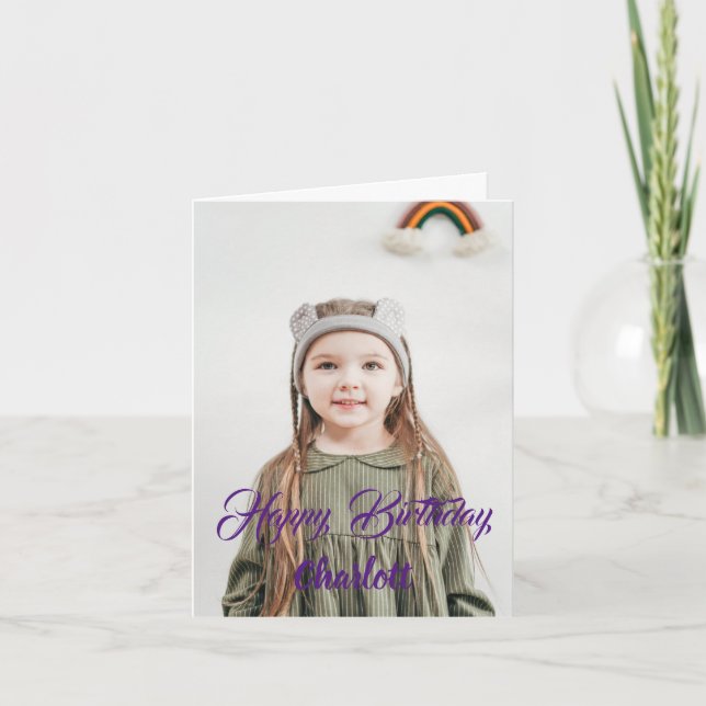 Tarjeta de cumpleaños personalizada de foto Person (Anverso)