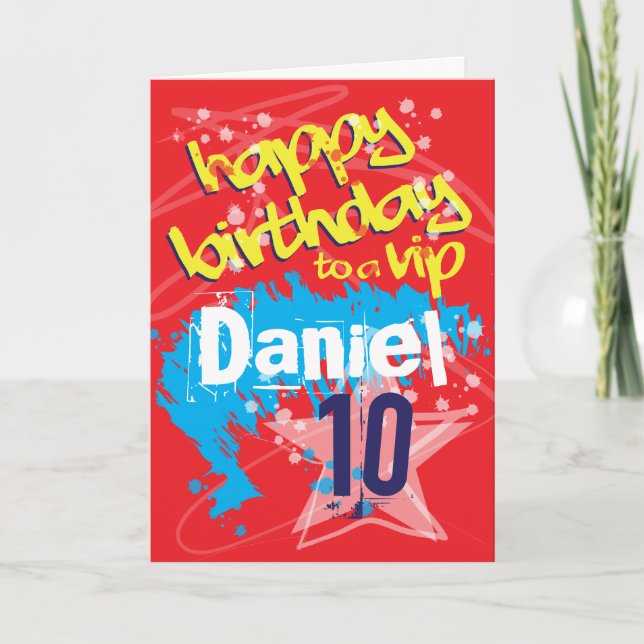 Tarjeta de cumpleaños personalizada de Graffiti Bo (Anverso)